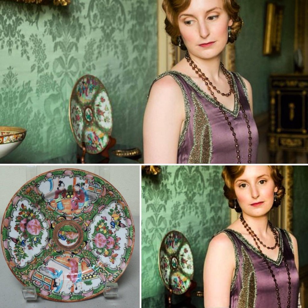 Lady Edith and Chinese Plate in Downton Abbey