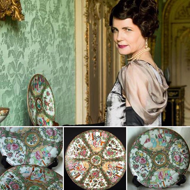 More views of the Canton porcelain plate with Lady cora on Downton Abbey