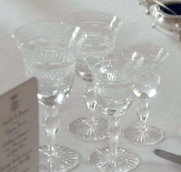 Cumbria Crystal Gransmere on the table at Downton Abbey