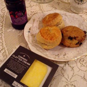 Cream Tea with Clotted Cream and Scones - a favorite of Agatha Christie 